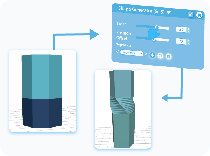 Customizing the Twist feature for Shape Generator with slider or text-box